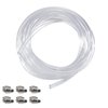 15 Feet - MRbrew Homebrew Beer Line Tubing, 3/16" ID 7/16" OD Clear Vinyl Tubing Draft Beer Dispensing Food Grade Hose for Kegerator, Beer Tower, D Coupler, Wine Beer Making Beer Hose with Hose Clamps