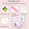 WAFOLOZE Press on Nails Medium Square Fake Nails Red French Tip False Nails with Polychromatic Flower Relief Press ons Designs Acrylic Nails Press on Artificial Nails Stick on Nails for Women 24Pcs