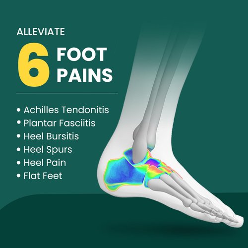 Plantar Fasciitis Heel Inserts for Heel Pain - Welnove Shock-Absorbing Anti-Slip Gel Heel Cushion Cups with Arch Support for Heel Spurs Flat Feet - Heel Support Inserts for Women 6.5-10 Men 5-8