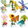 JsLTCustoms Kids Building Blocks Toys, Plants Flowers Insects Blocks Set for Toddlers Education Toys, Home Plant Decor Models, Building Blocks for Boys Girls Children Age 3+ (Ladybug)