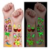 Partywind 20 Sheets Luminous Hawaiian Tattoos for Party Decorations, 195 Styles Hawaiian Luau Party Supplies Favors for Kids, Tropical/Beach/Pool Party Decor