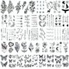 56 Sheets Realistic Temporary Tattoos for Women,Tiny Fake Tattoos,Butterfly Tattoos Wild Flower Floral Bouquet Inspirational Words Snake Temporary Tattoos Stickers for Adult