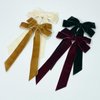 Jseng 4PCS Velvet Hair Bow for Women, Velvet Bow Hair Clips, Beige Khaki Burgundy Black Ribbon Bows for Hair Metal Clips