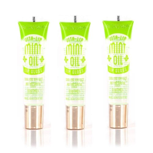 Broadway Vita-Lip Clear Lip Gloss 0.47oz/14ml (BCLG0101- Mint Oil),Pack of 3