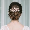 Oriamour Handmade Wedding Hair Comb Clip Rhinestone Bridal Hair Comb Piece, Hair Accessories for Brides Women (Gold)