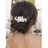 Kesvb Bride Wedding Hair Comb Silver Flower Hair Piece Rhinestone Bridal Side Combs Hair Accessories for Women and Girls