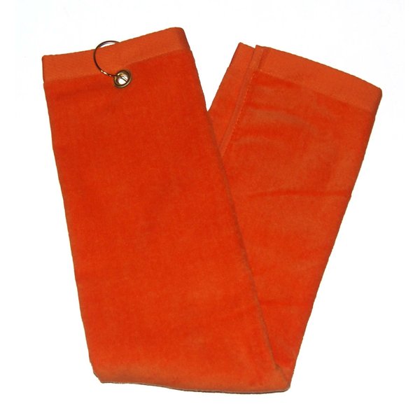 Orange Tri-Fold Golf, Hand Towel with Grommet & Hook