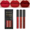 AMY'S DIARY Dark Red Purple Matte Plum Liquid Lipstick 3Pcs Sets,24-hour Lipstick Dark Deep Maroon Purple Brown Plum Red Lip Stain 24 Smudge Waterproof for Women