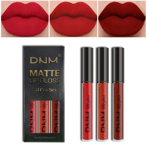 AMY'S DIARY Dark Red Purple Matte Plum Liquid Lipstick 3Pcs Sets,24-hour Lipstick Dark Deep Maroon Purple Brown Plum Red Lip Stain 24 Smudge Waterproof for Women