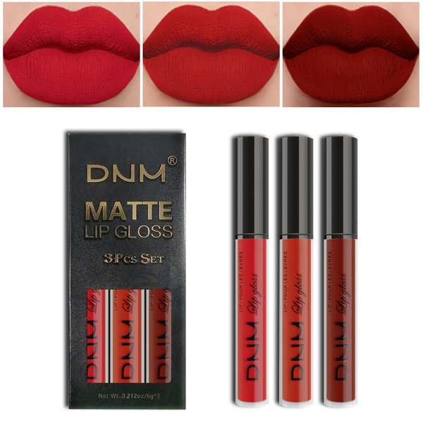 AMY'S DIARY Dark Red Purple Matte Plum Liquid Lipstick 3Pcs Sets,24-hour Lipstick Dark Deep Maroon Purple Brown Plum Red Lip Stain 24 Smudge Waterproof for Women