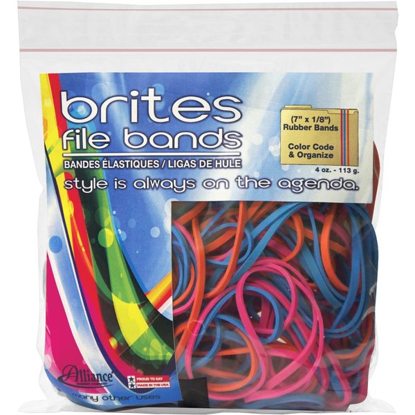 Alliance 07800 File Bands 7-Inch x1/8-Inch 50/BG Assorted