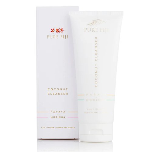 PURE FIJI Coconut Face Wash Hydrating Gentle Face Cleanser, Daily Facial Cleanser, Cleansing Cream Facial Wash that Leaves Skin Soft, Anti-Aging and Fine Lines, 6 Oz