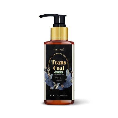 Unisaif Transcoal Charcoal Face Wash - Natural Charcoal Face Wash Men & Women | Acne Prevention Exfoliating Face Wash | Oil Control | Deep Facial Cleanser 100ML