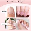 Yokilly Natural French Acrylic False Nails Kit Including 12 Different Size Short Press on False Nails,Pink White Nails Tips Sets with Nail Glue Stickers,Files and Stick (120 Pcs)