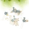 NUOBESTY Bride Clip 4 Pcs Wedding Hair Comb Rhinestones Crystal Floral Bridal Hair Clips Hair Pin Hair Jewelry for Wedding Dress Accessories (Green) Hair Accessories