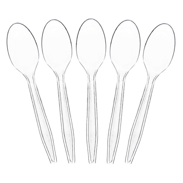 Plasticpro Clear Plastic Tea Spoons Disposable Cutlery Utensils 100 Count