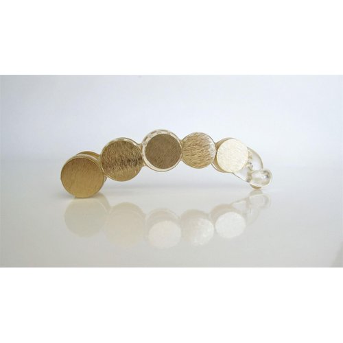 Generic Textured gold clear acrylic art deco banana hair claw clip