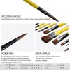 ARTIFY 10 Pieces Paint Brush Set, Intermediate Series, Includes a Carrying Case, Premium Horse Bristle Brushes for Acrylic, Watercolor, Oil and Gouache Painting (Yellow - Horse Hair)