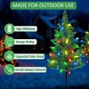 Windpnn Upgraded 4-Pack Solar Christmas Garden Stake Lights, Decorative Xmas Tree Solar Christmas Yard Stake Outdoor Waterproof Christmas Pathway Lights for Christmas Decoration Garden Patio Yard
