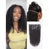 LUVME HAIR Curly Human Hair Clip in Extensions Fullness with 1 Pack 135g Seamless Kinky Curly Clip ins Human Hair 9pcs 16clips 18 inch