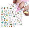 8 Sheets Easter Nail Art Stickers Cute Bunny Eggs Chick Flower Nail Decals 3D Self-Adhesive Easter Egg Rabbit Chicken Nail Design Stickers Nail Decoration for Women DIY Manicure Supplies Accessories