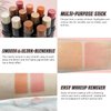 LSxia 2 Pcs Cream Blush Stick Makeup Kit, Natural Shimmer & Matte Stick Blush Wand for Cheeks, Lightweight Blendable Silky Cream Blush Makeup -Matte Blush (#02 Soft Pink #03 Coral Orange)