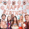 30pcs Pink Rose Gold Birthday Decorations, 3D Mylar Foil Happy Birthday Banner and Confetti Latex Balloons, Ecofriendly Party Decorations Supplies for kids Girls Women Birthday Party Favors