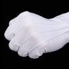 Shappy 2 Pairs White Cotton Gloves Men Costume Stitched Uniform Gloves for Wedding Formal Tuxedo Party Jewelry Inspection (Nylon 10 Inch)