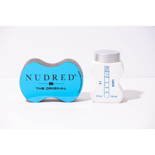 NuDred Lock I.T. Formula + Blue Mini Hair Sponge, Hair Moisturizer for Black Men & Women, Twist and Curl Sponge Brush With Small Holes, Curl Defining Cream for Curls, Coils & Twists, 4 Oz Bottle
