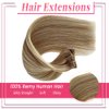 Valiilo Hair Extensions Real Human Hair, Clip in Human Hair Extensions Light Blonde and Golden 18Inch Remy Hair Extensions Highlights Clip on Extensions 7 Pieces 70Gram