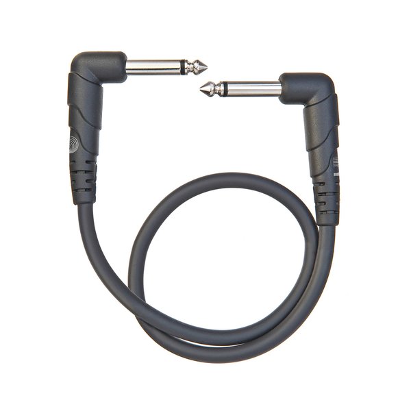 D'Addario Accessories Guitar Cable - Guitar Patch Cable - Instrument Cable - Guitar Accessories - 1/4 Inch Right Angle Cable - 1 Foot/0.30 Meters - Right Angle - 1 Pack