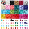 OUTUXED 7200pcs Seed Beads for Friendship Bracelet Kit, 4mm Glass Bracelet Beads Kit and 300pcs Letter Beads for Jewelry Making, Necklaces, Craft Gifts