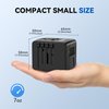 Universal Travel Adapter, Unidapt International Plug Adapter with 4 USB Ports, Pin Converter Power Adaptor Charger for Travel in EU, UK, AU, US, Black