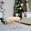 JOINPAYA Mini Dollhouse End Table: Miniture Wooden Home Furniture Round Side Tea Table Model for Living Room Bedroom Scene Decoration