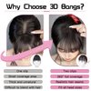 MORICA Bangs Hair Clip, 360° 3D Cover Clip in Bangs 100% Real Human Hair Toppers with Bangs，Hair pieces Clip on Bangs for Women Fake Bangs for Daily Wear (Brown Black, 5×7 3D Bangs)