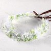 KorViSHOW White Flower Crown Headband - Fairy Floral Headband Handmade Headpiece Renaissance Accessories Maternity Women Wedding Costume Photoshoot Props