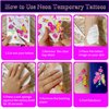Glow In The Dark Party Supplies -182 Styles Neon Body Paint Accessories Blacklight Temporary Tattoo For Kids Fluorescent Face Fake tattoos Fiesta Rave Festival Decorations,20Sheet - TATUWST