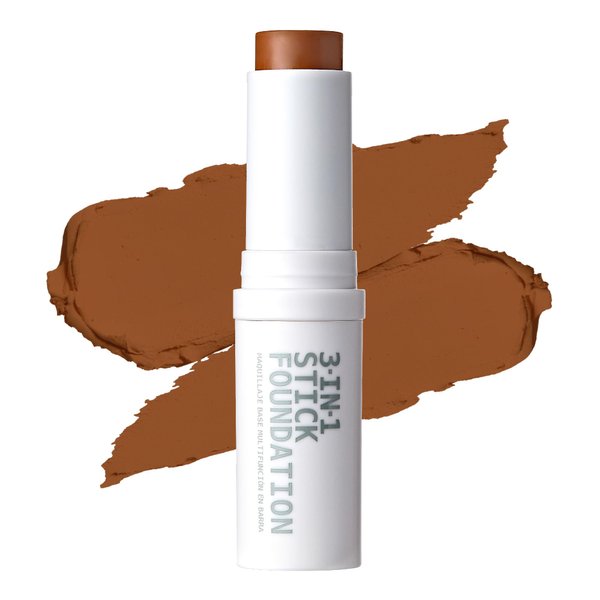 Ruby Kisses Natural Full Coverage 3-In-1 Stick Foundation. Easy to Apply, Hydrating, Lightweight, Long Lasting, Concealer and Contour Stick for Face Makeup (Caramel)