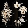 Yeshone 5 Pieces Wedding Hair Comb Bridal Hair Pins Crystal Pearl Hair Accessories Rhinestone Flower Hair Piece for Wedding Bride Women(Gold,Classic Style)