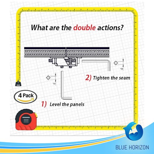 Countertop Joint Fasteners Double Action - 4-Pack, Flip Bolt Fastener for Counter-top Table-top Connector Hardware, Miter Draw Bolt Joint Seam Woodwork Surface Connector Kit