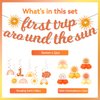 First Trip Around The Sun Decorations, First Birthday Decorations for Girl Include Boho Sun Banner Hanging Swirls and Honeycomb Centerpiece, 1st Birthday Party Supplies Girl