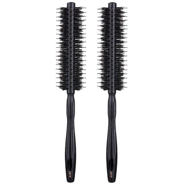 PERFEHAIR Small Round Hair Brush-1.5 Inch, Pack of 2, Boars & Nylon Bristle Volumizing Roller Hairbrush for Women or Men's Short, Fine, Thin Hair or Beard Blow Drying or Styling