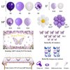 Butterfly Party Decorations, Girls Birthday Themes Decorations with Balloon Arch Kit Butterfly Photography Backdrop Banner and Tablecloth for Girls Women Butterfly Birthday Decor