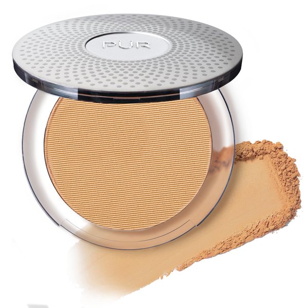 PÜR Beauty 4-in-1 Pressed Mineral Makeup SPF 15 Powder Foundation with Concealer & Finishing Powder- Medium to Full Coverage Foundation- Mineral-Based Powder- Cruelty-Free & Vegan Friendly, Beige