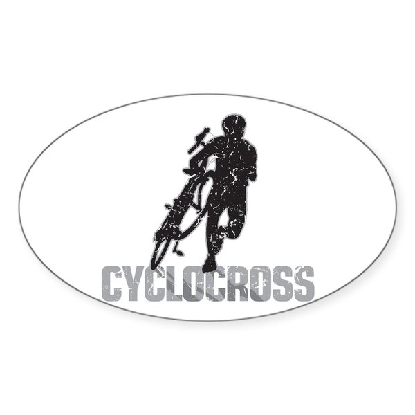 CafePress Cyclocross Oval Car Bumper Sticker