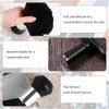3Pcs Black Neck Dust Brush with Storage bag,Matte Handle Soft Bristled Hair Brush with Bullet Brush & Hair Dye Brush Barber Duster Suitable for Barber Store Hair Salon Essential tools