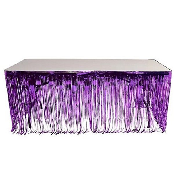 Table Skirt in Purple Metallic Color