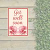 PetKa Signs and Graphics PKFW-0111-NA_7x10 "Get Well Soon" Aluminum Sign, 7" x 10", Red Flowers on Cream