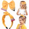 HIFANMM Back to School Headband For Girls, Yellow Pencil Bows Hair Clips Hair Accessories, Students Teachers Outfits Non Slip Hair Band for Girls First Day of School Supplies (Yellow, standard)