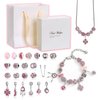 Naler DIY Gorgeous Bracelet Set 24Pcs Charm Bracelet Making kit, Jewelry Making kit with Portable Jewelry Box, Valentine's Day Gift